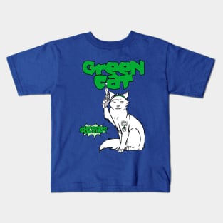 Green cat Kids T-Shirt